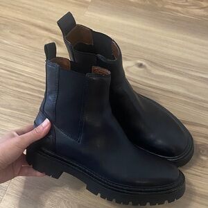 Zara Black Leather Ankle Boots